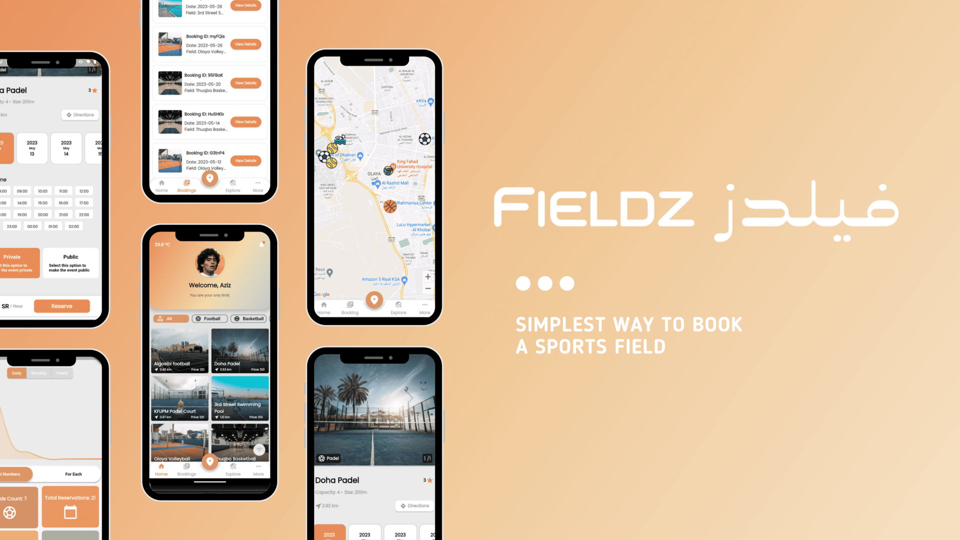 Fieldz App Screen 1 - Home Interface by Jaffar Alromaih (Jafar Alrumaih)